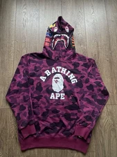 Bape Purple Fleece Hoodie A Bathing Ape Size M