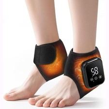 Foot Ankle Electric Massager Brace Pain Relief Vibration Hot Compress Therapy