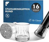 16 StüCk Stuhlbeinkappen Rund Filz 10-13Mm Stuhlbeinschoner Klein