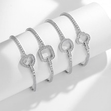 Real VVS Moissanite Tennis Chain Bracelet for Women SOLID 925 Sterling Silver