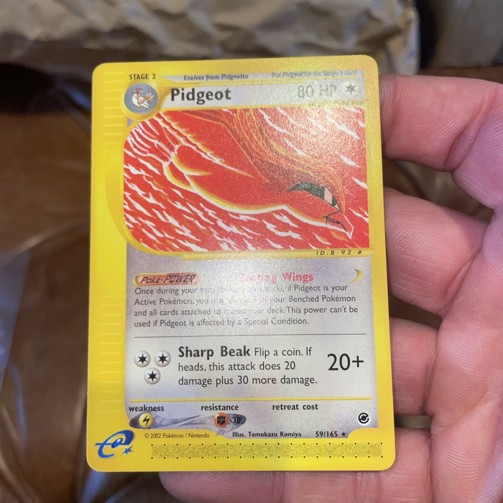 Pokemon Card - Pidgeot Expedition 59/165 Rare Non Holo Mint