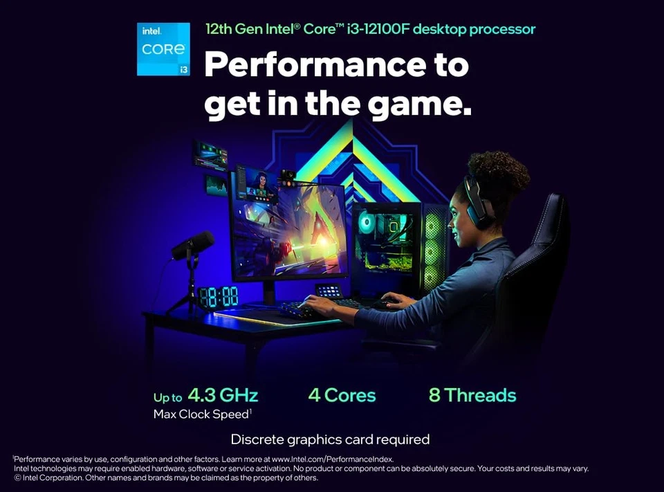 ® Core™ i3-12100F 12th Generation Desktop Processor (Base Clock: 3.3GHz, 4 Co... - Image 3 of 4