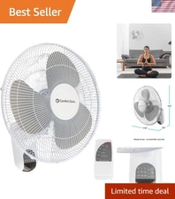 Elegant 16-Inch Wall Mount Fan with Remote & 3-Speed Cooling Comfort