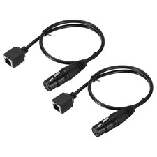 2Pack 3 Pin XLR Female to RJ45 Female Adapter Cable 1.6ft XLR Microphone Cable