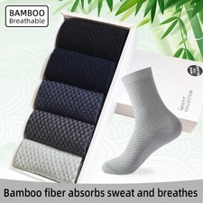 5 Pairs Bamboo Fiber Men Socks New Classic Business Long Socks Summer Winter Cas