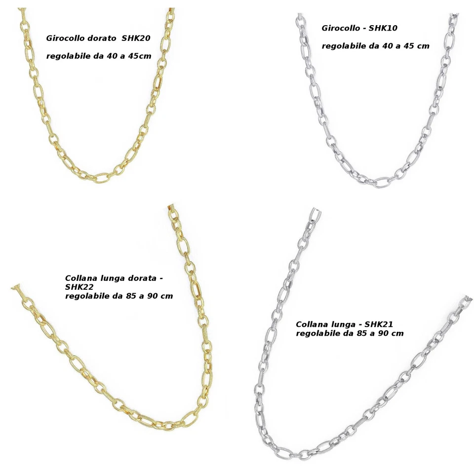 Collana donna catena Sagapo acciaio lunga o girocollo argento oro SHK10 SHK22 - Immagine 3 di 4