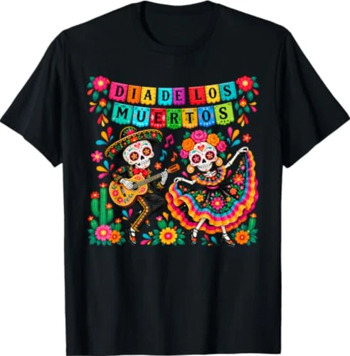 Dia De Los Muertos Mexican Skeleton Dancing T-Shirt video thumbnail