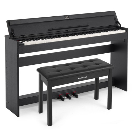 Black 88Keys Fully Weighted Digital Piano Graded Hammer Action Keyboards w/Bench