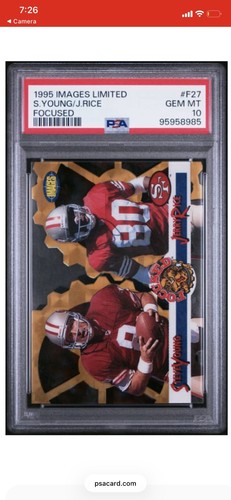 1995 Images Limited Steve Young Jerry Rice Focused GOLD PSA 10 Gem Mint POP. 1
