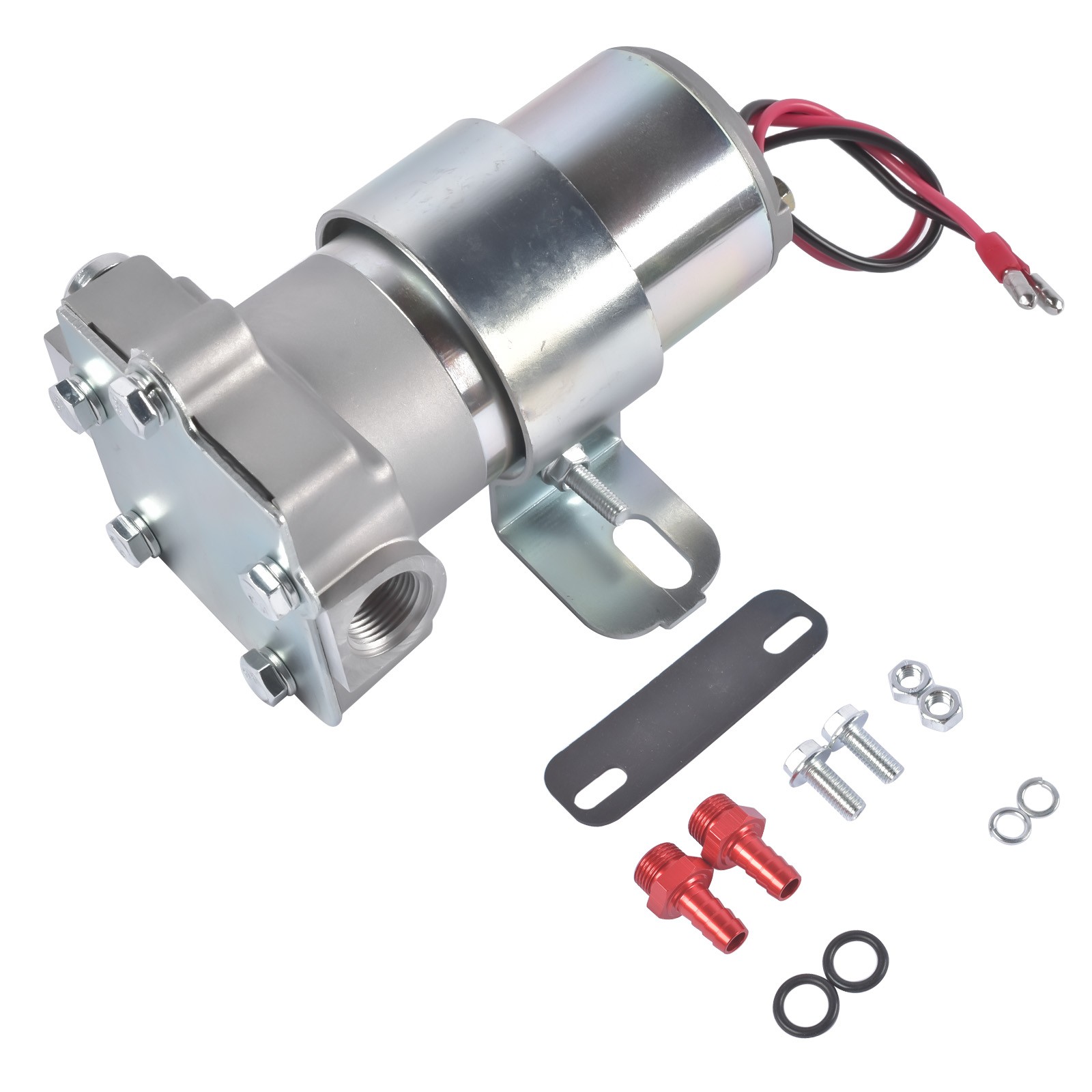 Universal High Volume Ford Chevy Mopar Electric Fuel Pump 97GPH Chrome F53001C