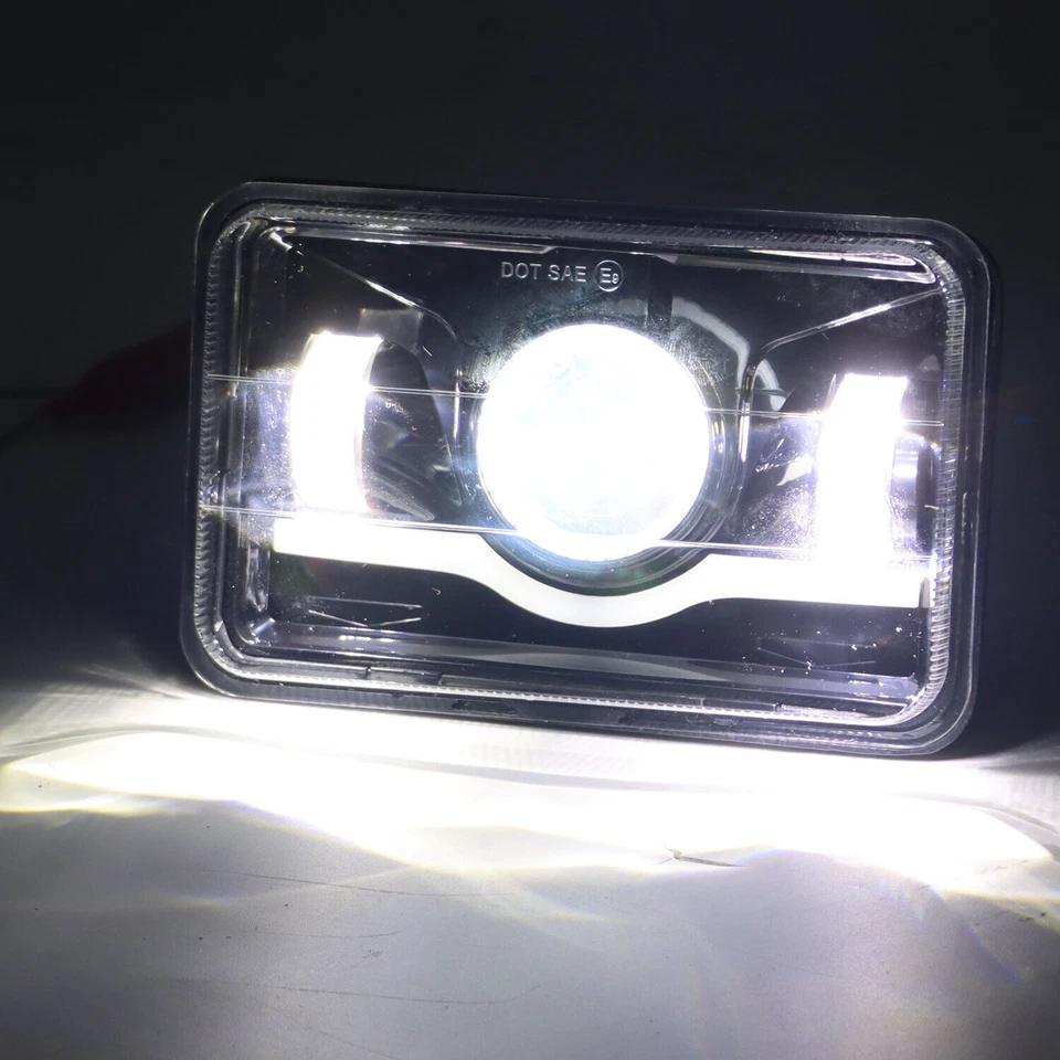 4PCS 4x6" LED Headlights Hi/Lo Beam for 1980-1988 Oldsmobile Cutlass Supreme DRL - Image 2 of 4