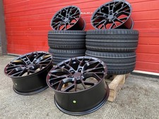 VW Golf R Gti Estoril Style 19” Alloy Wheels & TYRES Gloss Black ALUWERKS XT1