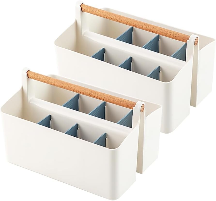 2 Pack Art Caddy Organizer Portable,Marker Box, Large Pen Ho