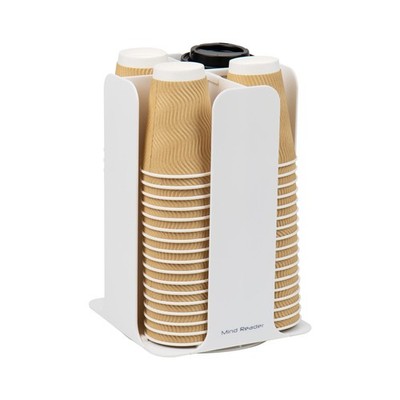 Cup Holder Carousel Countertop Coffee Bar Organizer 7.75 L x W White Mind Reader