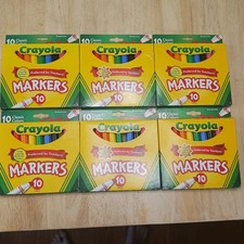 Crayola Markers Broad Line 10 Count Classic Colors Teacher Preferred Lot Of 6