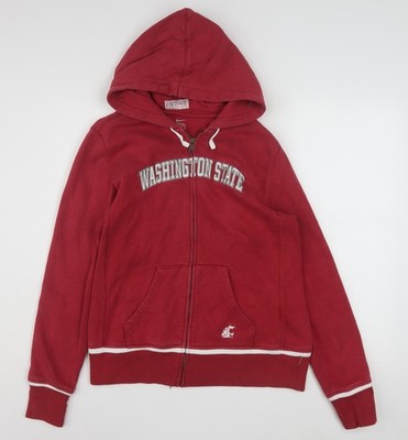 Nike Damen rot durchgehender Reißverschluss Hoodie Washington State L 16/18 Freizeit sportlich