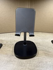 Adjustable Black Matte Desktop Phone Holder Mount, 8in Height, Plastic, Grip