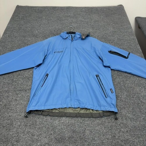Columbia Jacket Mens XL Blue Polyester Titanium Windstopper Hooded Gorpcore - product listing photo