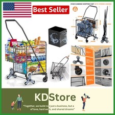 Upgraded 280 lbs Grocery Utility Cart - Waterproof  Easy Maneuvering Wheels