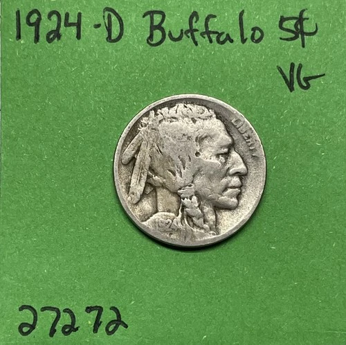 1924-D Buffalo 🦬 Indian Head Nickel 5c VG Very Good
