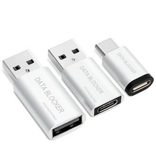 USB C and USB A Data Blocker 3 Pack, Refuse Juice Jacking Hacking