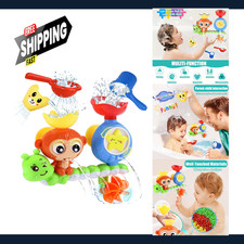 Bath Toys for Kids Ages 1 2 3 Water Tub Toys with Suction Cups, Monkey Waterfall