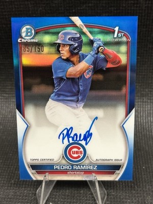 PEDRO RAMIREZ 2023 Bowman Chrome 1st True Blue Refractor Auto /150 Cubs