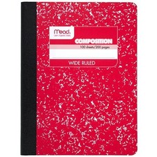 Mead Composition Book Wide Ruled 7.5"X9.75" Assorted Colors 100 Sheet School
