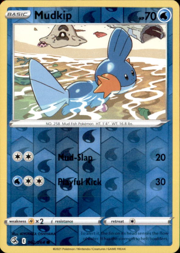 Pokemon Mudkip 62/264 Fusion Strike Reverse Holo 4 Card Lot