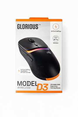 Glorious Model D3 Lightweight Wireless Optical Gaming Mouse Wireless Black