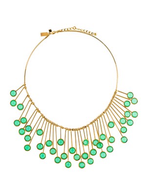 AMAZING KATE SPADE NEW YORK FERRIS WHEEL BUD GREEN EMERALD SPRAY NECKLACE NWT