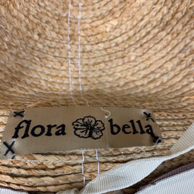 Flora Bella Women\'s Natural Paper Braid Fabric‎ Brim Sun Outdoor Hat OS NWT Flora Bella Women main image 4