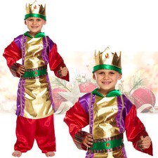 Boys KING COSTUME Wise Man Fancy Dress Kids Child Nativity Play Book Week Outfit