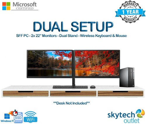 HP 280 G2 SFF PC Dual 23" Monitor Setup - i5 7th Gen 16GB RAM 1TB SSD - Win11 - Afbeelding 2 van 9