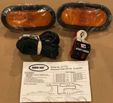 Sho-Me Warning Emergency Vehicle Lights 12-24VDC Recessed Oval LED Kit 12.7110