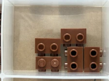 LEGO Parts - Reddish Brown Brick 1 x 2 with Studs on 1 Side - No 11211 - QTY 5