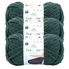 (3 Pack) Lion Brand Yarn 617-178AA Two of Wands: Hue + Me Bulky Yarn, Juniper
