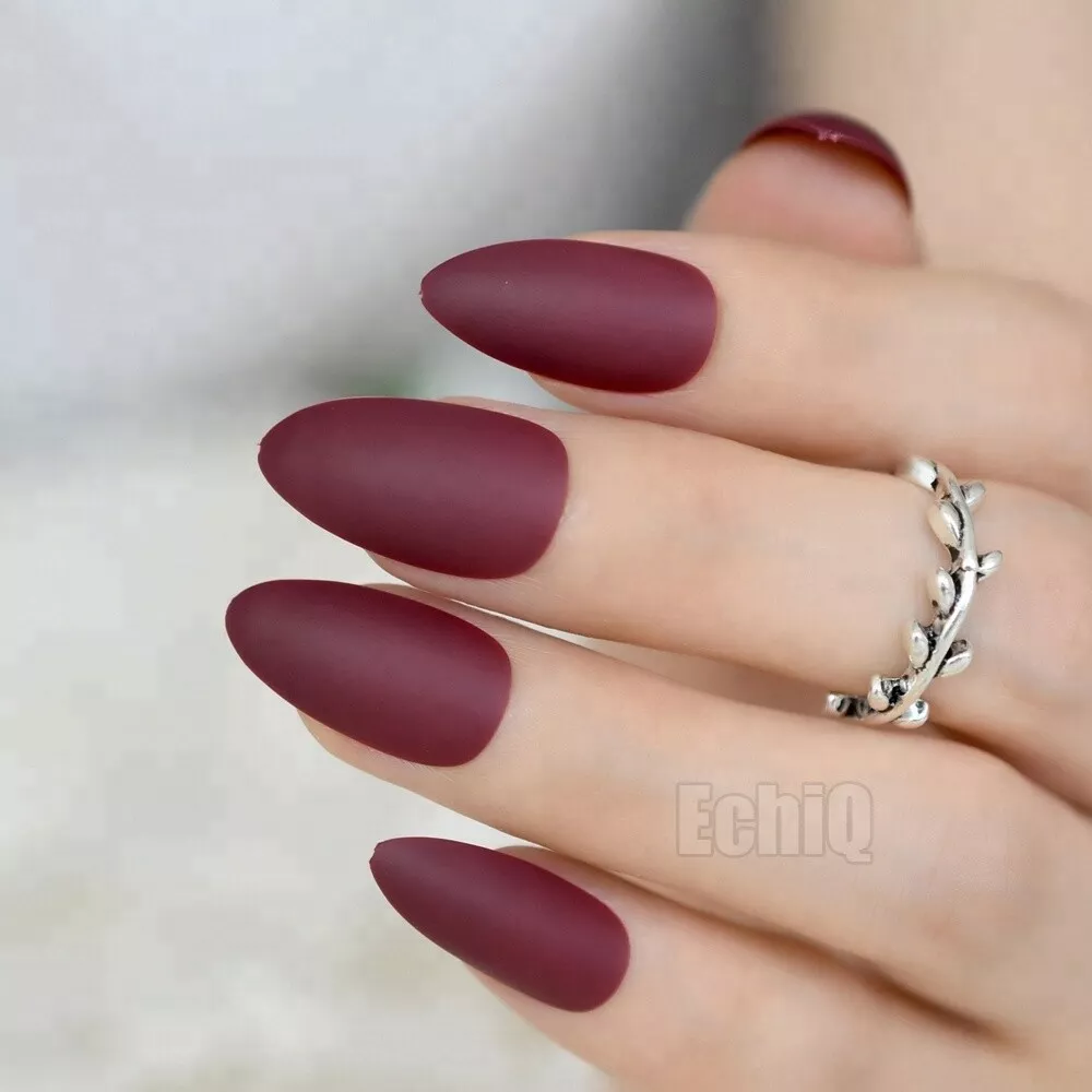 Matte red acrylic nails online