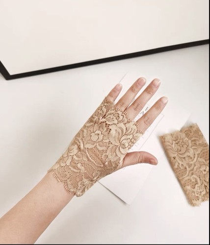 Stretch Floral Embroidered Border Lace Trim/Mesh/Sewing/Lingerie/Craft/6.5” Wide - Picture 6 of 12