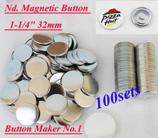 Nd. Magnetic 1-1/4" 32mm 100 Sets Badge Button Parts Sticker BIG SALE  DIY