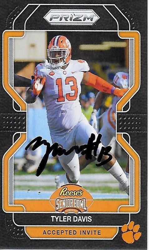 2023 SENIOR BOWL CLEMSON TIGERS TYLER DAVIS LOS ANGELES RAMS ROOKIE AUTO