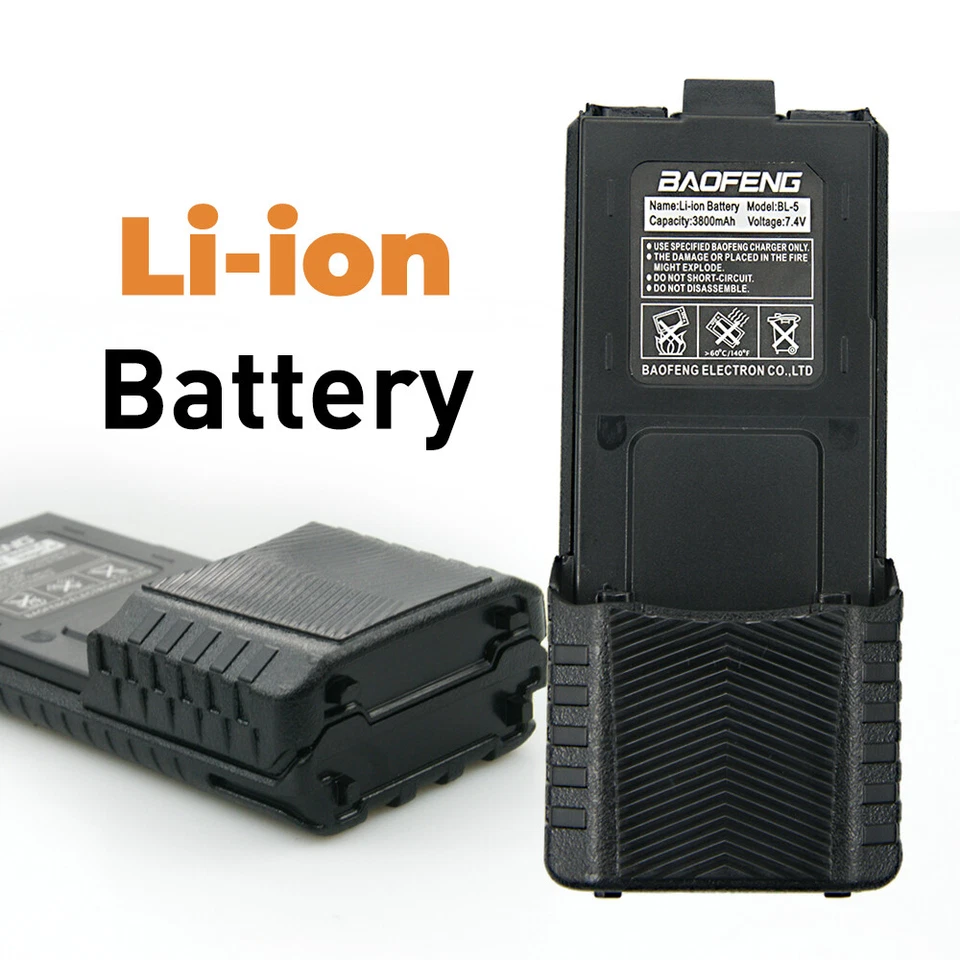 2PC Baofeng Pofung BL-5 3800mAh 7.4V Extended Li-ion Battery For UV-5R Radios - Image 2 of 4