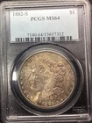 1882 S Morgan Dollar PCGS MS 64 Colourful Toner
