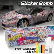 Premium JDM USDM Anime Graffiti Sticker Bomb Vinyl Decal Sticker Wrap Sheet #HF