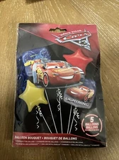 Anagram Disney Cars 3 Lightning McQueen Foil Balloon Bouquet 5 Pc