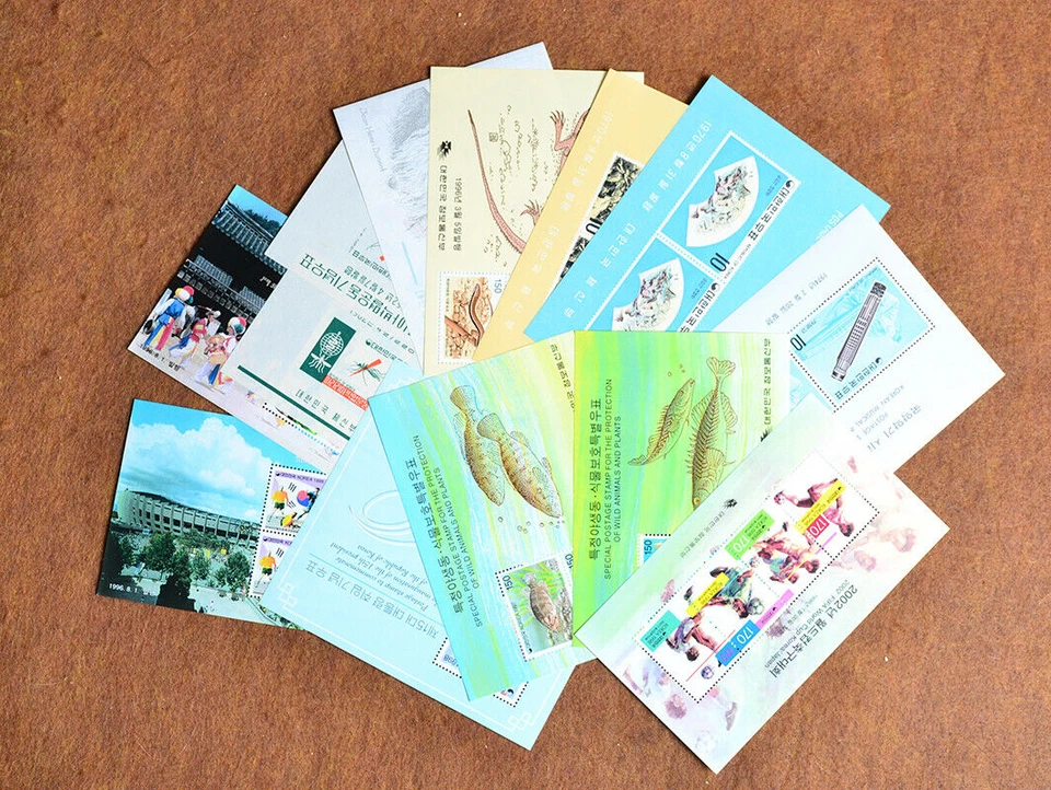 Coleção de lençóis de futebol cogumelos Coreia MNH 1962-1997 lembrança - Imagem 2 de 2