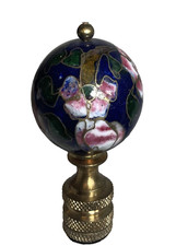 Auspicious Finials Cloisonne Round Enamel Flo...