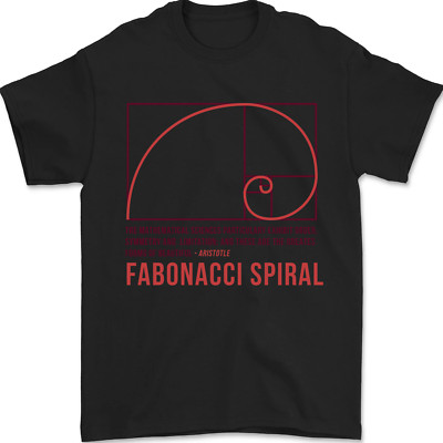 Fibonacci Spiral Mathematics Mathe Wissenschaft Herren 100% Baumwolle