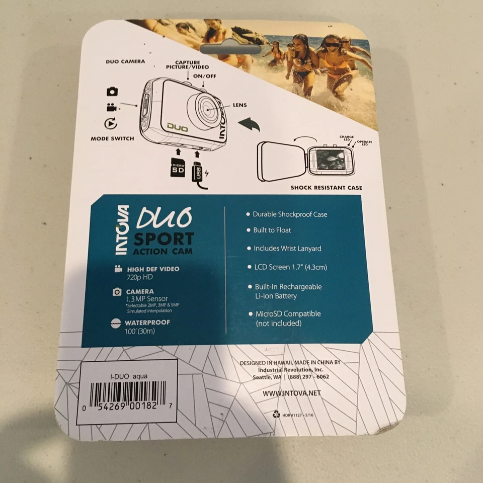 New Sealed Intova Duo Sport Action Cam Waterproof HD Video Vacation Camera Aqua - Image 4 of 4