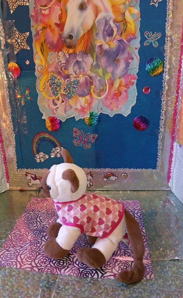 🦄Ganz / Webkinz "Siamese" Cat Cream & Brown Color w/Blue Eyes HM160 8" Plush! - Image 3 of 4